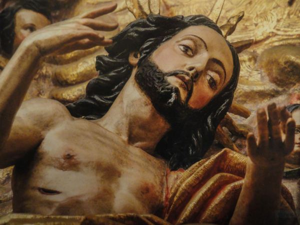 Detalle de Cristo resucitado. Anónimo limeño. s.XVII. Retablo de Loreto. San Pedro de Lima. (*)