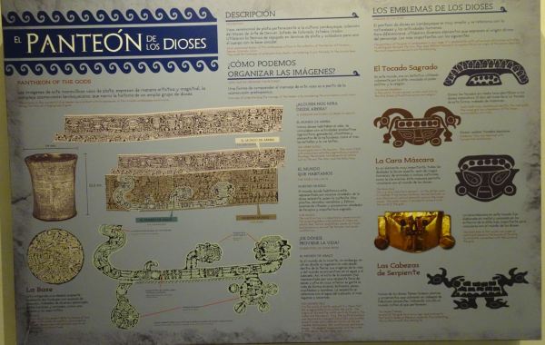 Diagrama del panteón de los dioses. Museo de sitio de Túcume