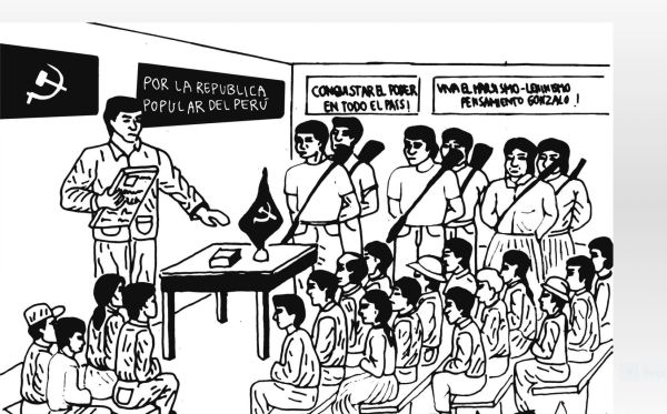 Dibujo propagandístico. Lugar de la Memoria. Lima