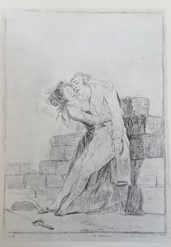 Goya. El amor y la muerte. Dibujo para los Caprichos h.1797