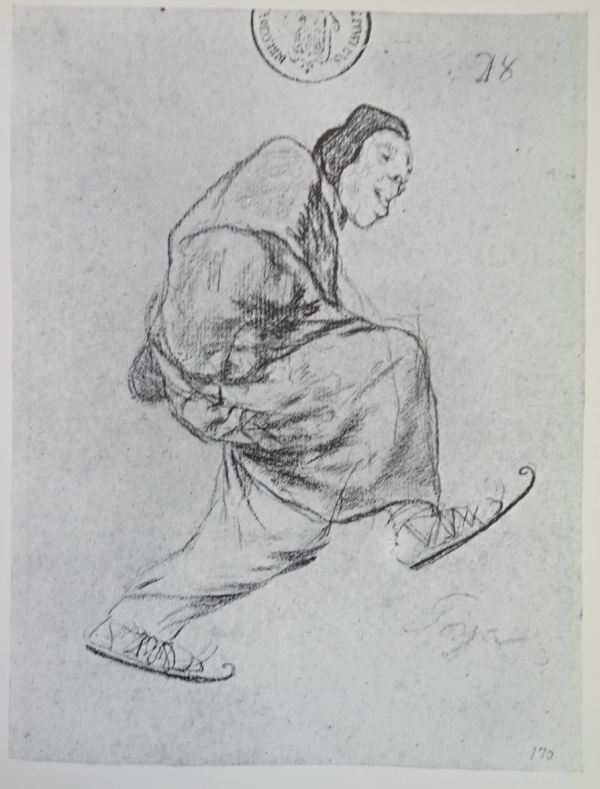 Goya. Lego patinando. Dibujo. h.1825