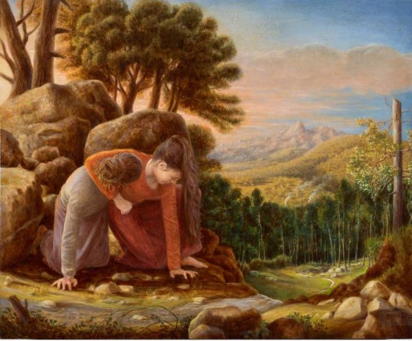 Juan Carlos Savater, Atalaya. Óleo sobre tabla, 2017. Foto Galería Leandro Navarro