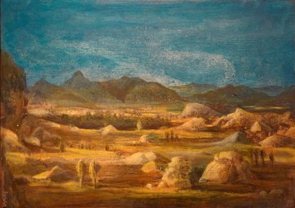 Juan Carlos Savater. Desierto, óleo sobre madera 2019. Foto R.Puig