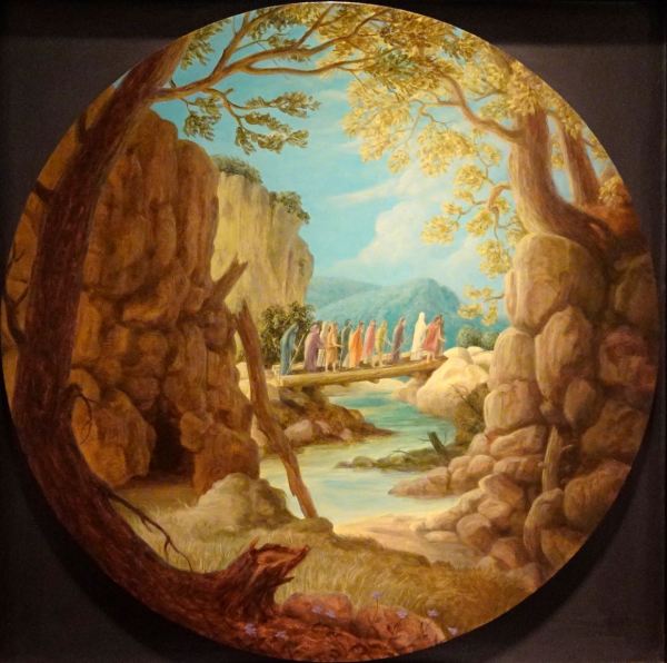 Juan Carlos Savater. Puente, óleo sobre madera 2019. Foto R.Puig