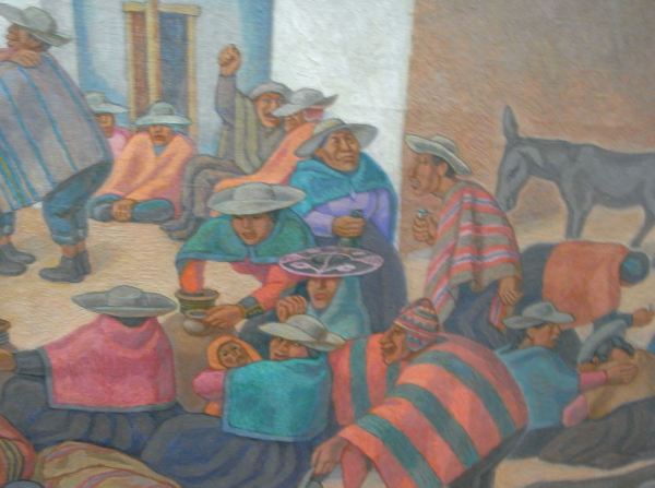 Camilo Blas. Fiesta serrana, óleo, detalle.Banco Central de la Reserva. Lima. Foto R.Puig