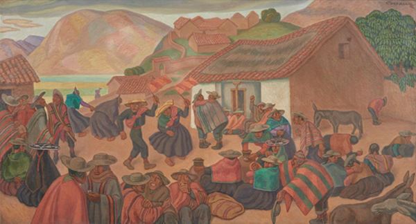 Camilo Blas. Fiesta serrana. Óleo. Banco Central de la Reserva. Lima.