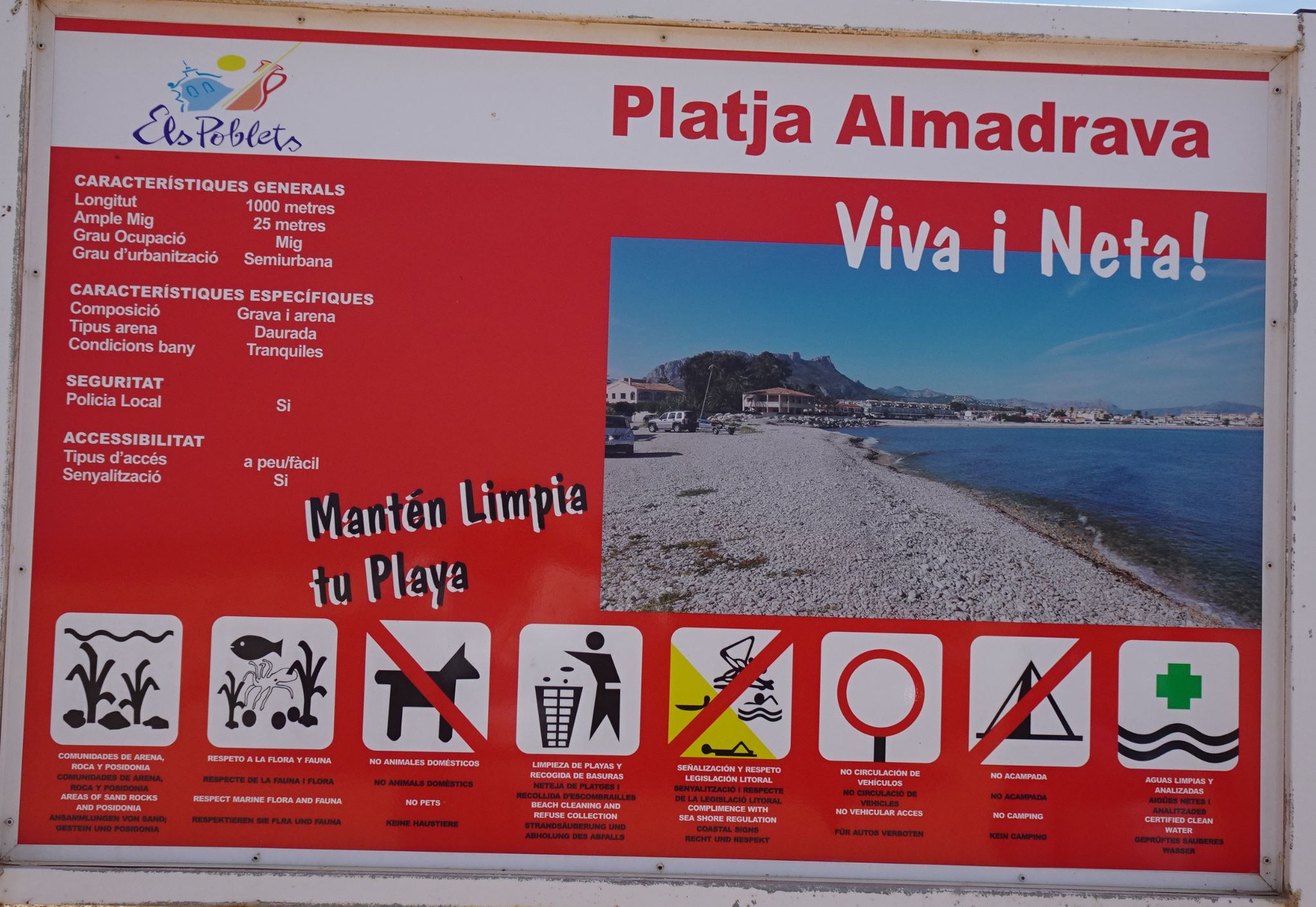 Playa de la Almadrava. Las normas. Foto R.Puig
