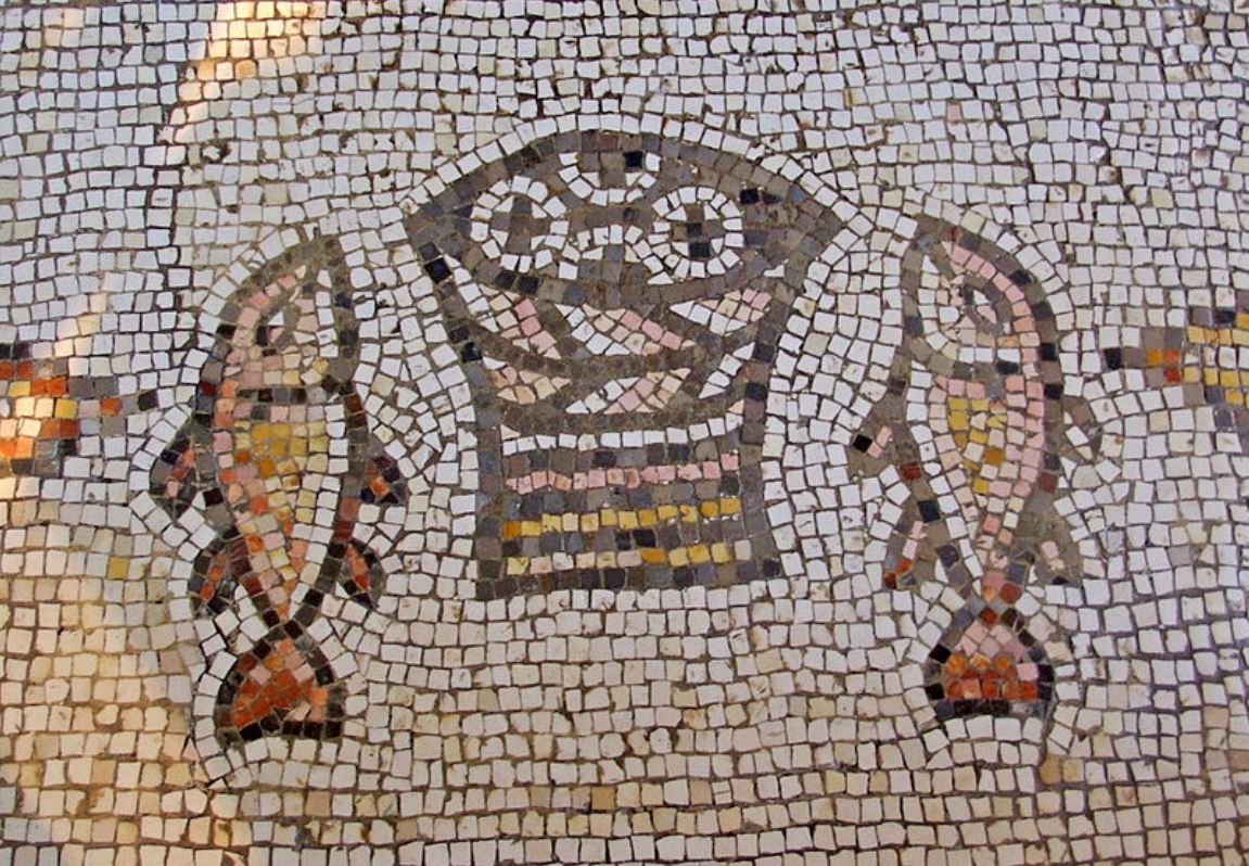 Iglesia de la multiplicación.Mosaico s.V.Tabgha. Israel