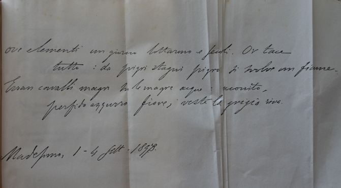 Or tace tutto... Carducci. Elegia del Monte Spluga